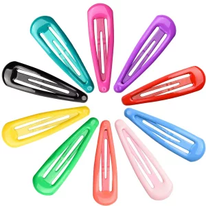 JFFX 30 Pcs Colorful Snap Hair Clips, 2 Inch Non-slip Metal Hair Barrettes in 10 Assorted Colors