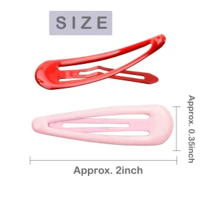 JFFX 30 Pcs Colorful Snap Hair Clips, 2 Inch Non-slip Metal Hair Barrettes in 10 Assorted Colors