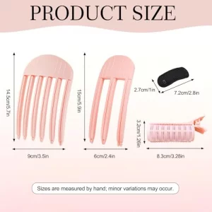 Hair Volume Clip for Women & Men (2pcs) - Volumizing Root Lift Tool for Thin Hair, Fluffy Bangs, Wedding & Daily Styling - with 2 Invisible Inserts &