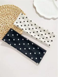 TERSE Polka Dot Headbands for Women Trendy Head Bands for Women's Hair, Women's Fashion Headband Vintage Hair Accessories