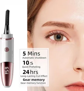 Heated Eyelash Curler, Fast Heat up Within 10s, 24 Hours Long Lasting, Rechargeable Electric Eyelash Curler, Temperature Control, Mini Lash Curler Sa