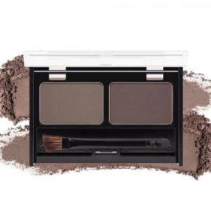 Eyebrow Powder Medium Brown Kit,Eye Brow Powder for Women with Double-ended Eyebrow Brush,Long-Lasting Waterproof Two Colors Brow Filler Get Full Def