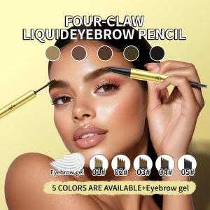 2 in 1 Long-Lasting Eyebrow Pencil and Brow Up-Grade Gel, Light Brown and Brown Shades (3#Dark Brown)