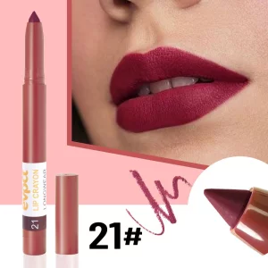 evpct Dark Wine Red Lip Liner Crayon Pencils Set for Women, Deep Berry Red Matte Lip Stick Crayon Long Lasting, Lips Pencil Liner and Lipstick set, L