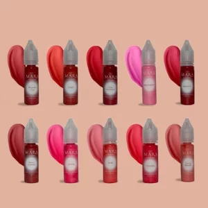 MARA PRO Full Lip Pigments Set - 10 Professional Permanent Makeup Pigments for Lip Blush and Shading
