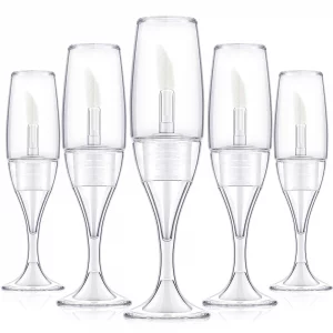 Maitys 20 Pcs 8 Ml/ 0.27 oz Lip Gloss Tubes Mini Wineglass Shaped Empty Lip Gloss Tube Lip Balm Containers Mini Refillable Bottles Lip Glaze Containe