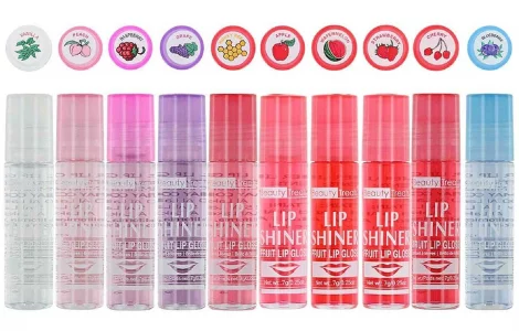 Beauty Treats Lip Shiner Roll-On Fruit Lip Gloss By ; 6 Piece Assortment Set, 0.25Oz / 7G Each