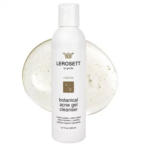 LEROSETT Botanical Acne Cleanser, Foaming Gel Face Wash for Acne Prone, Vegan, Blackheads & Oily Skin 50% Calming Aloe, 2% Salicylic Acid, All Skin T