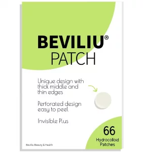 Beviliu Pimple Patches for Face 66 Counts, 2 Sizes Thinner Edge Hydrocolloid Acne Patches, Invisible Zit Patches for Face, Facial Skin Care Products 