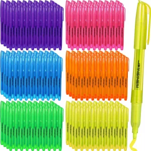 Thenshop 150 Pcs Highlighter Assorted Colors Bulk Fluorescent Highlighter Markers with Chisel Tip No Bleed Colorful Pens for Office Home Must Have Su