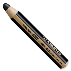 STABILO Multi-talented Pencil woody 3-in-1 - Pack of 2 Pencils - Black & White