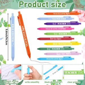 Fuyoooo 50 Set Teacher Appreciation Pens Bulk Thank You Gift Thank You for Helping Me Grow Inspirational Ballpoint Pens with Cards for School Office 