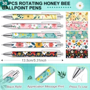 Kosiz 60 Pcs Flower Notepads with Pens Floral Sticky Notes Funny Ballpoint Pens Bulk Floral to Do List Memo Pads for Flower Theme Party Favors Office