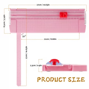 Mini Paper Cutter, Straight Small Paper Trimmer with Side Ruler for Scrapbooking Craft, Paper, Coupon, Label, Cardstock