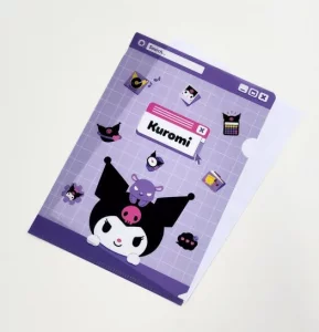 Kitty & Friends' Officially Licensed Peek-a-Boo File Folder Set of 3 - in Assorted Designs with Pompompurin-MyMelody-Kuromi