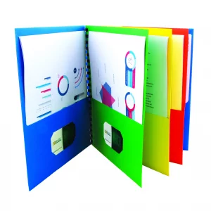 BAZIC Products 8 Pocket Folder Portfolio, Double Loop Wire Binding, Letter Size Paper Organizer for Office, School, Business, Presentations, Projects
