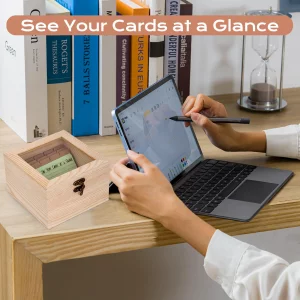 meiqidi Index Card Organizer with Dividers, Index Card Box 3x5 with Clear Lid, 100 Pcs Flash Cards, 30 Dividers, 1 Blank Sticker, 1 Letter Sticker an