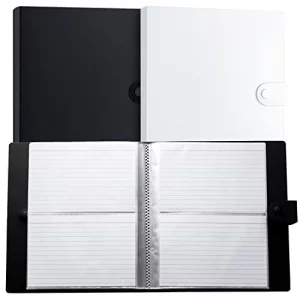 Geyee 2 Pcs 4 x 6 Inch Index Card Holder Binder Note Book Recipe Card Organizer Pouches Clear Plastic Sleeves Flashcard Filing Products with Divider 
