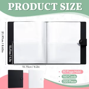 Geyee 2 Pcs 4 x 6 Inch Index Card Holder Binder Note Book Recipe Card Organizer Pouches Clear Plastic Sleeves Flashcard Filing Products with Divider 