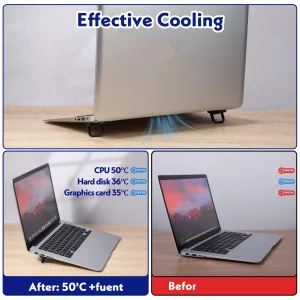 MBAIYO Portable Keyboard Riser, 2 PCS Self Adhesive Laptop Stand Invisible Mini Computer Feet for Desk Computer Keyboard Stand Laptop Holder with Ant