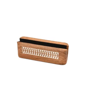 BHAVATU Laptop Stands Acacia Wood Vertical Laptop Stand | Space-Saving Desktop Organizer | Holder for MacBook, Dell, HP & More (8