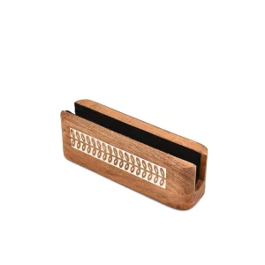 BHAVATU Laptop Stands Acacia Wood Vertical Laptop Stand | Space-Saving Desktop Organizer | Holder for MacBook, Dell, HP & More (8