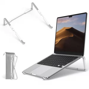 OMOTON Portable Laptop Stand for Desk, Foldable Aluminum Laptop Riser, Ergonomic Computer Stand Compatible with for MacBook Pro/Air, Dell, HP, Lenovo