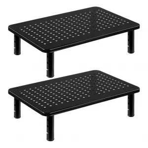 FURWOO 2 Pack Laptop Stand Desk Monitor Stand for Computer Printer Notebook 3 Height Adjustable Laptop Riser for Office Home School Black