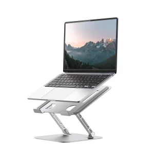 LINTYLE Laptop Stand for Desk, Adjustable Metal Foldable Laptop Riser Holder, Aluminum Desktop Book Stands, Ventilated Cooling Computer Notebook Stan