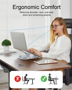 LINTYLE Laptop Stand for Desk, Adjustable Metal Foldable Laptop Riser Holder, Aluminum Desktop Book Stands, Ventilated Cooling Computer Notebook Stan
