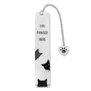 Cat Bookmark, Zinc Alloy Cute Black Metal Cat Book Mark Marker Bookmarker Funny Aesthetics Animal Reading Accessories for Reading Women Men Student B