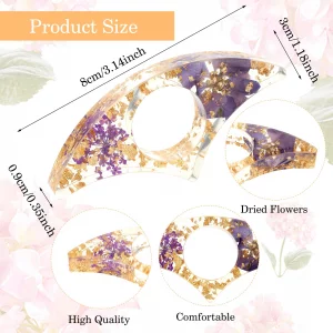YUXIANLB Book Page Holder for Reading, 4 PCS Dried Flower Resin Transparent Bookmark, Thumb Book Page Holder Reading Accessories for Reading Lovers, 