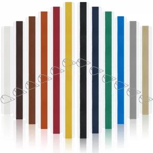 Elastic Bookmarks Set Multi Color Elastic Rope Bands Planner Bookmarks Include 30 Pcs Stainless Steel Teardrop Paper Clips and 12 Pcs Bands for Offic
