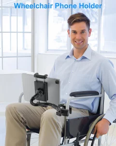 Kolasels Spin Bike Tablet Holder, Gooseneck Tablet Holder for Wheelchair, Stroller, Indoor Cycling, Gym Bicycle, Treadmill, Mic Stand, Compatible iPa