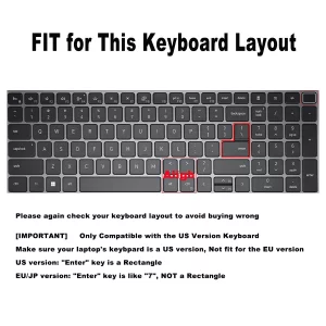 Keyboard Cover for 15.6 Inch Dell Latitude 3540 3550 5520 5521 5530 5531 5540 5550, 15.6 Inch Dell Precision 3560 3561 3570 3571 3580 3581 3590 3591 