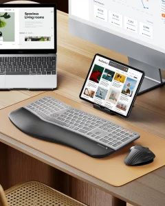 Silicone Keyboard Cover for ProtoArc EK01 Plus Backlit Bluetooth Ergonomic Keyboard (Keyboard Cover Only)