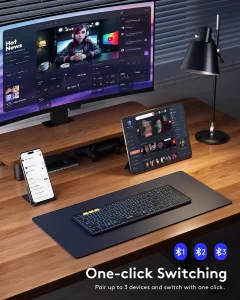 Samsers Foldable Bluetooth Keyboard with Numeric Keypad, Full-Size Wireless Folding Keyboards with Backlight, Portable Travel for iOS Android Windows