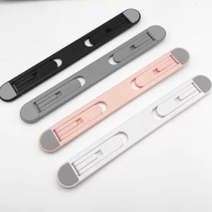 Adjustable Laptop Stand, Foldable Computer Riser with Anti-Slip Base, 2-Height Settings, White, Pink, Black?Grey?4-Pack?