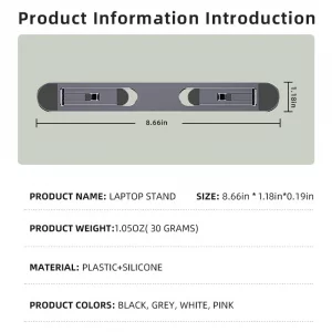 Adjustable Laptop Stand, Foldable Computer Riser with Anti-Slip Base, 2-Height Settings, White, Pink, Black?Grey?4-Pack?