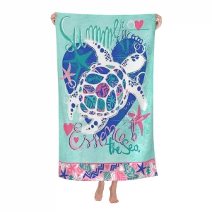 LMKLOP Cute Sea Turtle Beach Towel for Men/Adults, Personalized Microfiber Beach Towels Bulk, Quick Dry Beach Towel for Pool, Lightweight Bath Towels