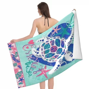 LMKLOP Cute Sea Turtle Beach Towel for Men/Adults, Personalized Microfiber Beach Towels Bulk, Quick Dry Beach Towel for Pool, Lightweight Bath Towels