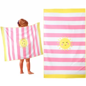 HunnmingRe Kids Beach Towels Girls Boys Cute Beach Towel 50 x 30 Inch Microfiber Absorbent Bath Towel Dry Pool Bath Supplies for Party Gifts Swimming