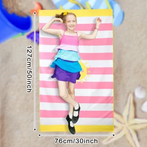 HunnmingRe Kids Beach Towels Girls Boys Cute Beach Towel 50 x 30 Inch Microfiber Absorbent Bath Towel Dry Pool Bath Supplies for Party Gifts Swimming