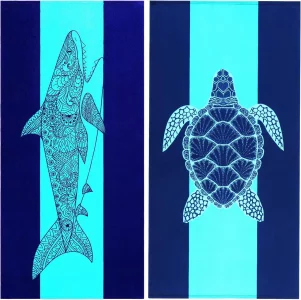 Genovega 2 Packs Oversized Beach Towel Set 36 x 72 in Large Big Pool Camping Swim Clearance Soft Towels Travel Essentials Accessories Must Haves Vaca
