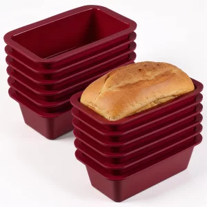 IMengjbang 12 Pcs Silicone Mini Loaf Pan Silicone Bread Loaf Pan Rectangle Baking Molds Non Stick Small Baking Pans for Mini Cake, Loaf, Bread and Me