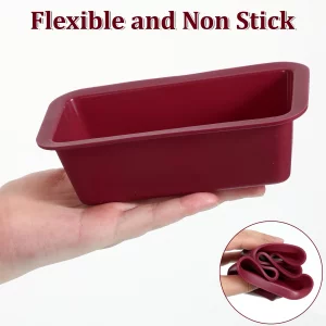 IMengjbang 12 Pcs Silicone Mini Loaf Pan Silicone Bread Loaf Pan Rectangle Baking Molds Non Stick Small Baking Pans for Mini Cake, Loaf, Bread and Me