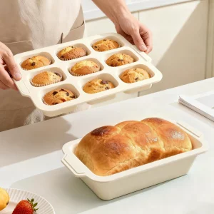 Silicone Bread Loaf Pan Set: 9.5 x 5 Inch Loaf Mold with Metal Frame and Nonstick Mini Bread Pan for Homemade - for Baking Banana Rye Cornbread Meatl