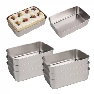 YQGQSUAK 8 Pack Stainless Steel Loaf Pans for Baking Bread, 8.8  5.7 Inch Large Loaf Toast Baking Pan, Bread Baking Pans for Homemade Brownies, Sour