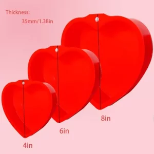 3pcs Heart Shape Silicone Mold for Baking Valentines Day Heart Shaped Cake Pans Heart Cake Mold Heart Baking Mold Cake Pan(Red, 4in 6in 8in)