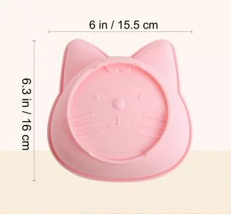 LARYVIN Cute Kitten 6 inch Silicone Cat Cake Mold Pan, Bread Pie Flan Tart Cake Mold (Pink)